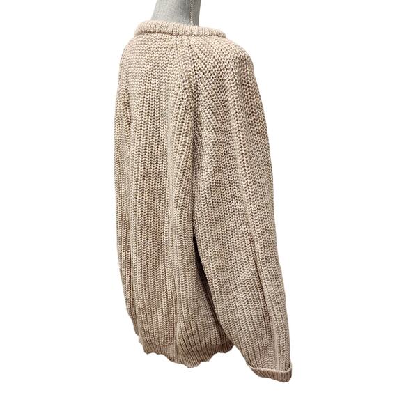 The Sweater Shop Ireland Vintage Wool Sweater O/S Oatmeal Oversize Chunky Cozy - Picture 5 of 9